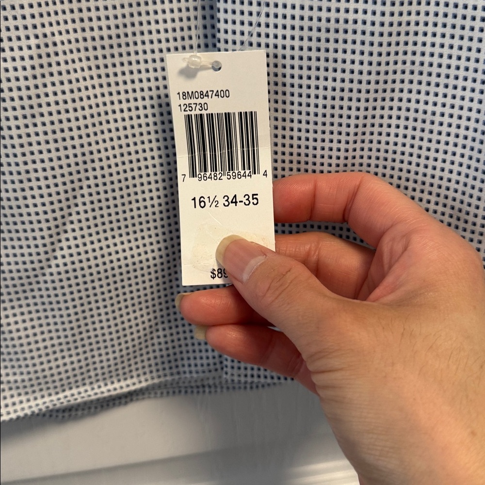 Michael Kors White and Blue Checkered Dress Shirt - Picture 7 of 11